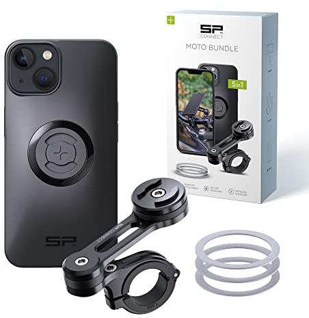 SP CONNECT Moto Bundle | SPC+ | kompatibel mit iPhone 14/13 | Handyhalter für Motorrad Bike Moped Roller | Gadget Halterung für Navi