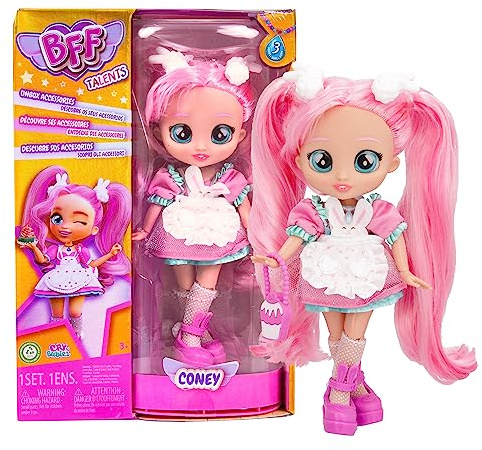 BFF BY BEBÉS LLORONES Coney - Coleccionable Muñeca de Moda con Pelo Largo, Ropa de Tela y 9 Accesorios -Regalo optimo para NIÑOS y NIÑAS +5 Años
