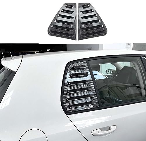ROBAUN Auto-Heckfenster-Fensterladen-Abdeckungsverkleidung für VW Golf 6 MK6 2008-2012, 2 Stück Fensterlamellen-Seitenlüftungsverkleidung,Carbon Fiber Look