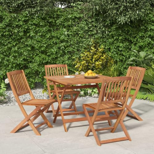 XGWKCNV Gartenmöbel-Set, 5-teilig, Massivholz, Akazie, Gartenmöbel-Sets