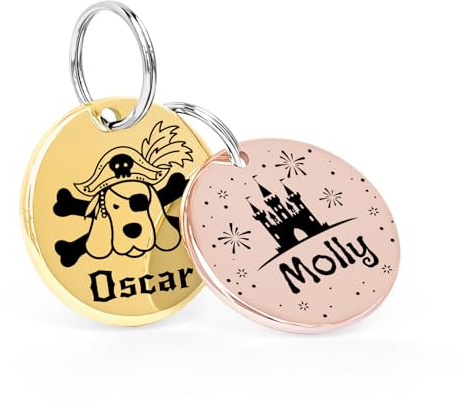 Pendenti per collare Medagliette Identificative per Cani e Gatti - Design Artistico Originale e Divertente - Incisione Profonda su Acciaio Inossidabile Personalizzabile Targhetta Cani