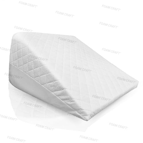 Bed Wedge Pillow, Memory Foam Triangle Pillow for Sleep Apnea, Acid Reflux, Snoring, Leg Elevation, Back Support for Sitting Up in Bed, Incline Cushion for Sleeping, Reading (80cm X 60cm X 25cm)