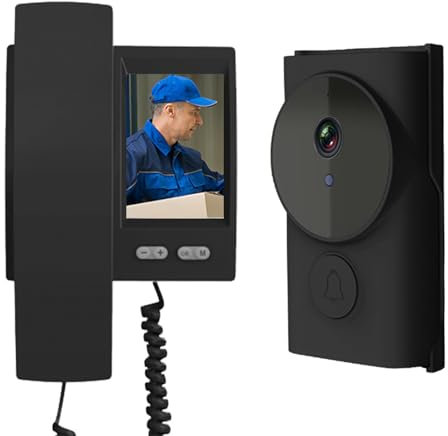 Campanello senza fili con telecamera 1080P videocitofono senza fili con schermo IPS di 3.5 IP44 Nessun WIFI richiesto Retrò Citofono Video Visione Notturna Infrarossi Volume Molto Forte Di Visione 35°