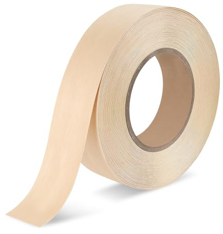 BEVTEE Birch Edge Banding, 1.5 Inch x 50 ft Wood Veneer Roll Pre-glued, Flexible Birch Iron-on Veneer Edge Band for Plywood & Furniture Edging, Natural Wood Color for DIY & Professional Projects