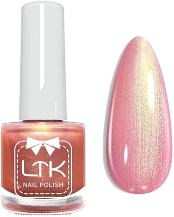 Pink Pearl Nail Polish - Pearlescent Pale Pink Nail Vanish - Shimmer Mermaid Nail Polish - Long Lasting Quick Dry Breathable No Need UV Lamp Summer Silky Smooth Nail Art Gifts for Women