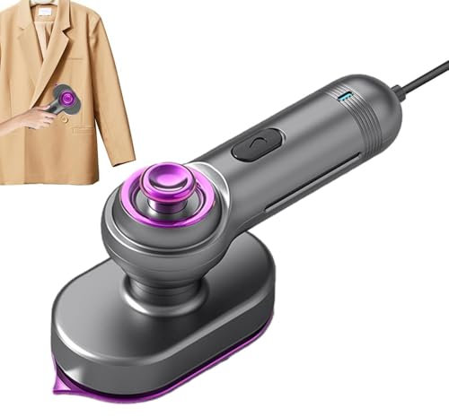Portable Steam Iron - Fast Heating Travel Iron with Rotating Handle and Non-Stick Soleplate for Dry and Wet Ironing - Ideal for Home and Travel Use
