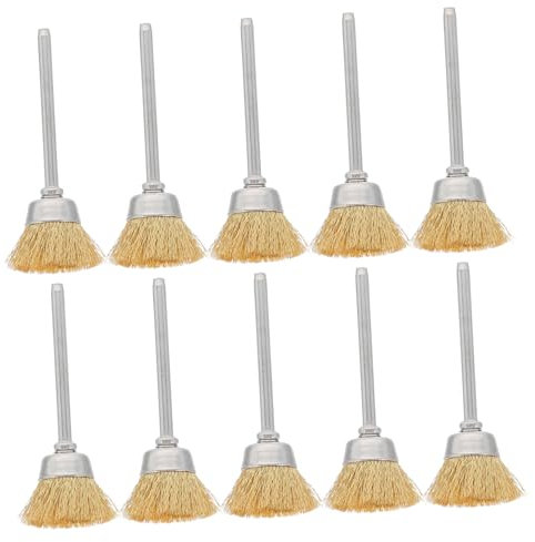 SHINEOFI 10 Cepillos De Alambre De Cobre Prácticos Para Limpiar Suciedad Incrustada Y Restaurar El Brillo De Objetos Coleccionables.