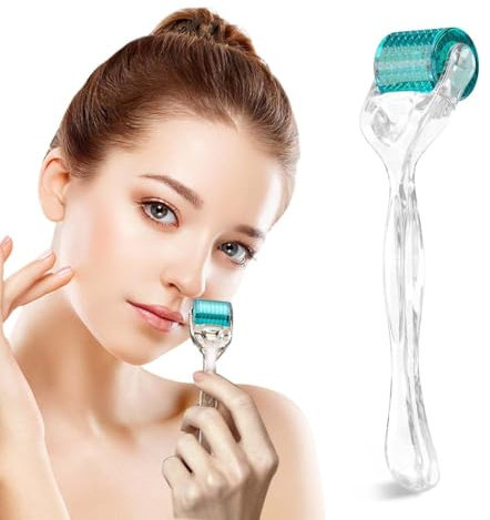 KYLOS Derma Roller Viso 0.5mm - Roller Viso con Microaghi per Acne, Cicatrici e Smagliature - Strumento Professionale per Cura della Pelle e Rigenerazione Cutanea