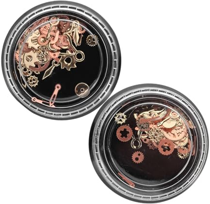 Gogogmee 2 Stück Steampunk Nagelaccessoires Punk Legierung Zahnräder Nagelsticker Vintage Mechanik Nail Art Dekorationen Diy Nägel Zubehör für Kreative Maniküre