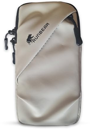 *NEW Launch* RunBear Sportarmband Mit Kopfhörer Tasche Sportarmband Handytasche Sport für iPhone 17 Pro Max/16 Pro Max/15 Pro/14/13 Pro/12 Plus, Xiaomi, Galaxy Handyhülle Running Armband (Grey)