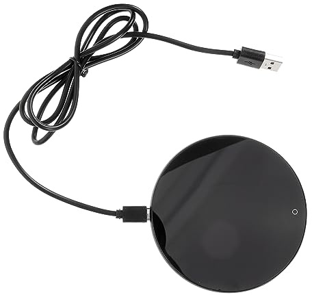 FUNOMOCYA Chauffe-Tasse USB Type C RéChauffeur ÉLectrique pour Café Et Lait Plaque Chauffante Portable pour Bureau Et Maison Maintien TempéRature Constante 9.5X9.5 Cm