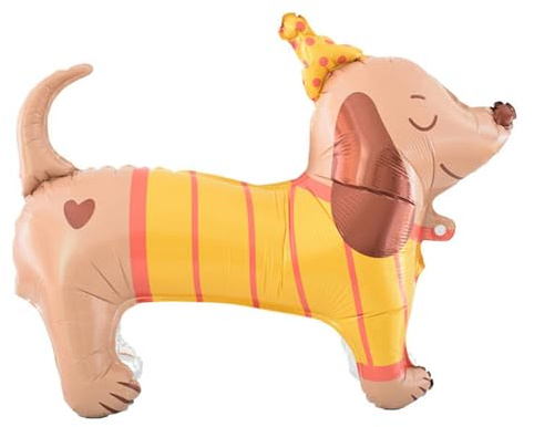 Gleemix XXL Dackel Ballon, 3D Folienballon Dackel, Riesenballon Tier, Hunde Geburtstag Luftballons, Kindergeburtstag Party Ballon Deko für Jungen, Mädchen, Hunde Geburtstag
