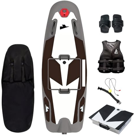 QQCHGOL Tabla de Surf eléctrica de Alta Potencia 12KW con propulsión por Chorro de Agua, Velocidad máxima 52 km/h, autonomía de batería 55-100 Minutos, Impermeable IP67 (White)