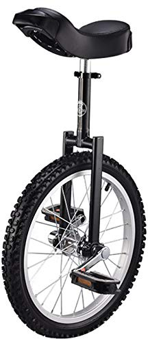 SFQEVHRZ Monociclo, Monociclo for Bambini con Ruote da 18/20 Pollici, Cerchio in Lega, Pneumatico Extra Spesso, Sedile Regolabile, Fibbia in di Alluminio(Schwarz,20inches)