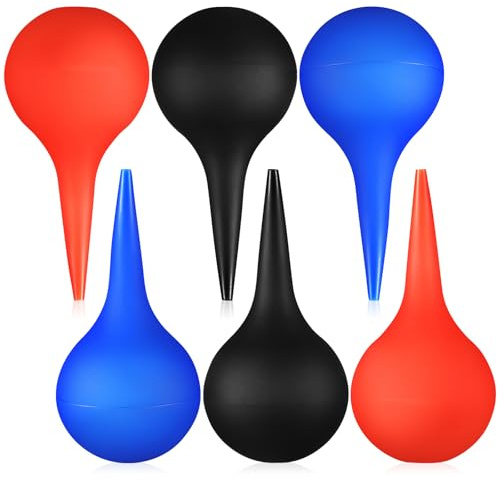 Veemoon Lot de 6 Boules de Bulbe Auriculaire en Caoutchouc 60Ml Poires à Presser Multicolores pour Nettoyage Oreille Outil de Lavage Auriculaire Manuel Usage Bébé et Adulte