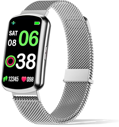 Health Fitness Tracker with 24/7 Heart Rate, Smart Watch with Blood Pressure and Blood Oxy-gen Monitor, Bulit-in 120+ Sport Mode, Sleep Tracking Waterproof Activity Tracker for Women Men (Silver)