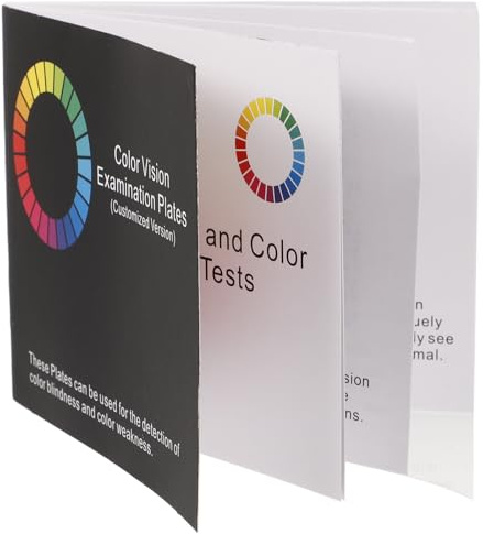 PACKOVE Testbuch Farbtafel zur Farbenblindheit Selbsttest Sehtafel aus Papier mit Hardcover für Fahrer und Vielseitige Anwendung zur Sehschärfenprüfung