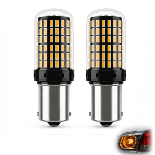 QEAS 2Pcs PY21w Indicator Bulbs Amber Yellow, 1156 BAU15S LED Indicator Bulbs with Canbus Error Free, 2800Super Bright Front Rear Turn Signal Lights 12-24V General Car Bulb for Most Vehicles