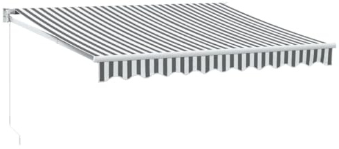 Auvent rétractable pour terrasse - 3 x 2,5 m - Anthracite et blanc | Auvent à bras articulé, aluminium revêtu par pulvérisation, tissu traité PU, montage mural
