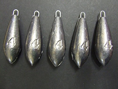 FFT PRO 4oz Plain Sea Fishing Weights Pack of 5 for Bait Mackerel Feather Cod Bass Boat Fishing