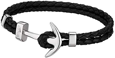 Lotus Pulsera para hombre con ancla LS1832-2/1, de piel, color negro, joyas D1JLS1832-2-1