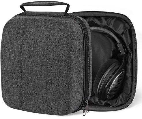 Geekria Shield Case for Large-Sized Over-Ear Headphones, Replacement Protective Hard Shell Travel Carrying Bag, Compatible with Corsair HS70 PRO, Virtuoso Pro, AKG K271 MKII Case (Dark Grey)