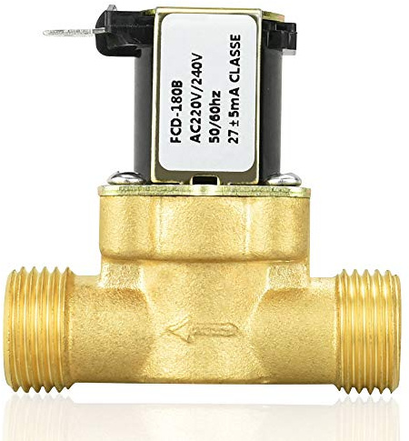 KLYNGTSK 1/2 AC 220V Normally Closed Brass Electric Solenoid 2 Way Water Solenoid Valve Magnetic Pressure Regulating Valve for Washing Machine, Dispenser and Garden Irrigation