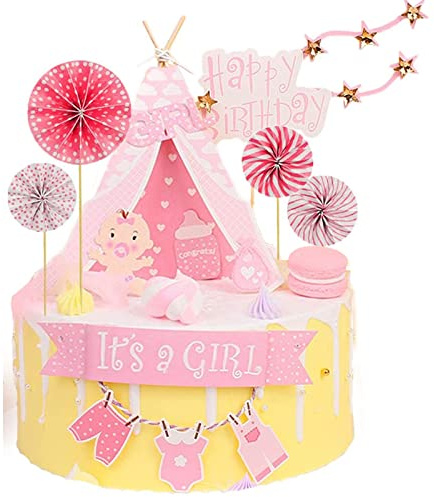 Bymivofun Taufe Kuchen Dekoration, Baby Mädchen Geburtstags Dekoration, Baby Dusche Kuchen Dekoration, für Geburtstagsfeier, Dusche, Birthday Topper, Taufe