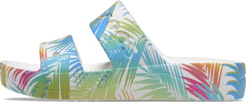Crocs Donna Baya Platform Trop Print Amazon Sandal Sandalo, White/Multi, 41/42 EU