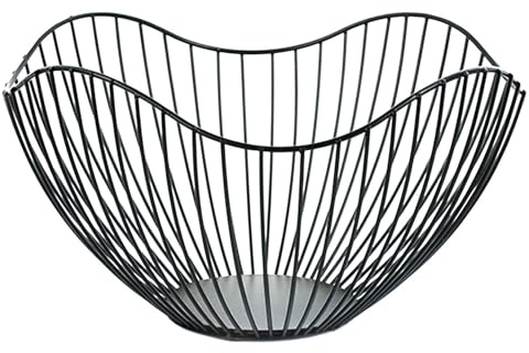 Marrakesch Orient & Mediterran Interior MAADES Corbeille à fruits, corbeille à fruits, en métal, noir, 25 cm, design scandinave