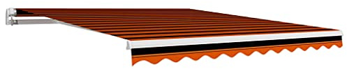 FIRBNUS Toldo de Lona Naranja y Marrón 300x250 cm Tela Toldo Repuesto Telas para Toldos Tela Impermeable Toldo de Repuesto de Jardín Lona para Toldos Tela de Repuesto para Toldo (Sin Estructura)