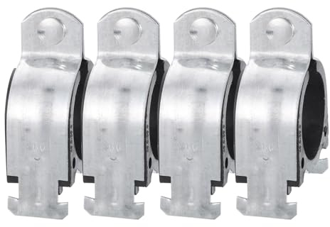 uxcell Rubber Cushion Strut Clamp 4Pcs 2 Cushioned Clamp Strut Rigid Steel Pipe Clamp for Mounting PEX Pipe Tubing to Strut Channels Use