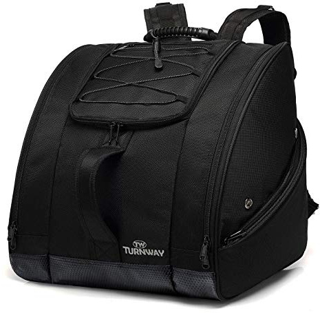 LEHAK TurnWay Ski/Snowboard Boot Bag| Excellent for Store Gear, Jacket, Helmet, Goggles, Gloves & Accessories | Travel with Waterproof Exterior & Bottom, Venting & Grommets for Snow Drainage (Black)