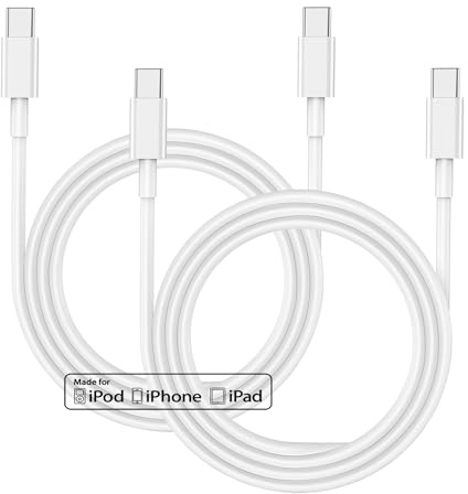 Cable de carga para iPhone 15 2M 2Pack, cable tipo C a tipo C Cable de carga rápida USB C para Apple iPhone 17/17Pro/17Pro Max/17 Air16/16 Pro/16 Pro Max/15/15 Plus / 15 Pro / 15 Pro Max, iPad