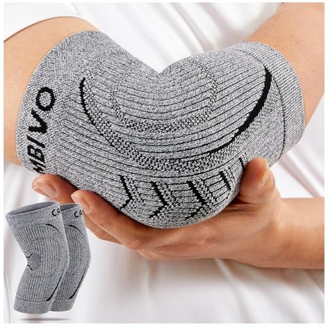 CAMBIVO Coudiere Tendinite Epicondylite, Coudiere Musculation de Tricot 3D, Attelle Coude Coudière de Compression Respirant pour Tendinite Coude, Golf, Tennis Elbow, Gym, Protege Coude