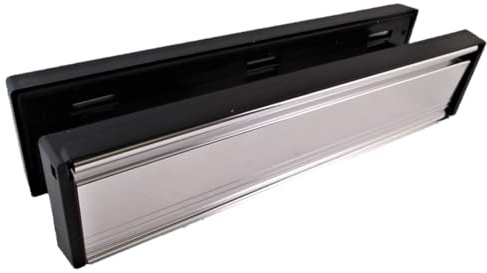 Betley Butterfly 12 letter Box Silver Satin, Draught Proof Brushes, Silver UPVC Postal Letterbox, Telescopic Sleeved Letter Box with 40-80mm Door Thickness