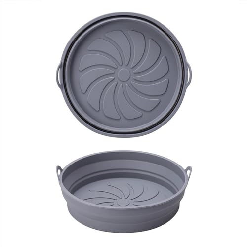 LIANGMEIXIN Moule Silicone Air Fryer, 1 Pièces Moule Accessoire pour Chaud Plat Pot Ronde Pliable Doublure Liner pour Friteuse Air, Micro-ondes,Four