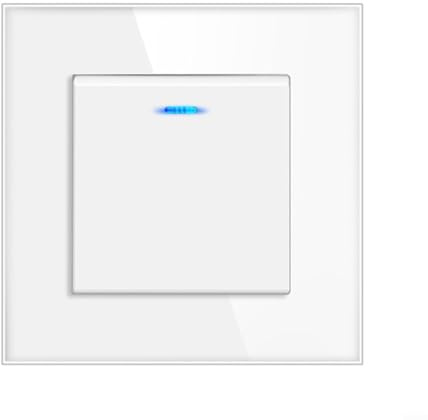 HEIBTENY Interruptor basculante de luz empotrado, interruptor basculante sin tornillos, interruptor de pared táctil, interruptor basculante de cristal para interiores como casas, hoteles, oficinas,