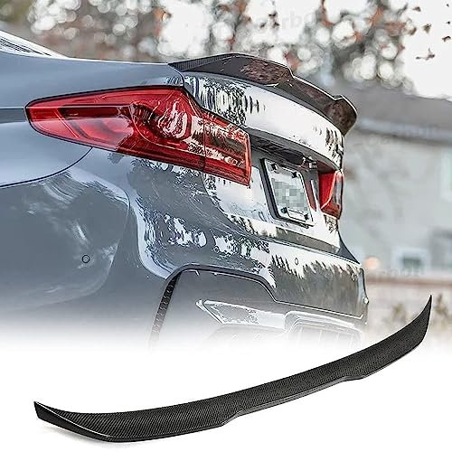 WJBBJW Für BMW 5er G30 520i 530i 540i F90 M5 2017–2022 Heckspoiler, Auto Spoiler Carbon Spoiler, Kohlefaser Auto Spoiler,1PCS Dauerhaft Kofferraum Spoiler Wing Lip Schwarz