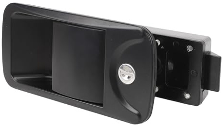 RV Door Lock, Black RV Entry Door Lock Zinc Alloy Trailer Entry Door Lock, Flush Mount Campers Door Latch with 2 Keys for Yacht Caravan Black 6.2 X 3in