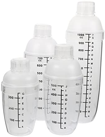 Amosfun 4piezas Coctelera De Vino Transparente Con Unidades Para Cócteles Bebidas Leche Té Práctica y Duradera