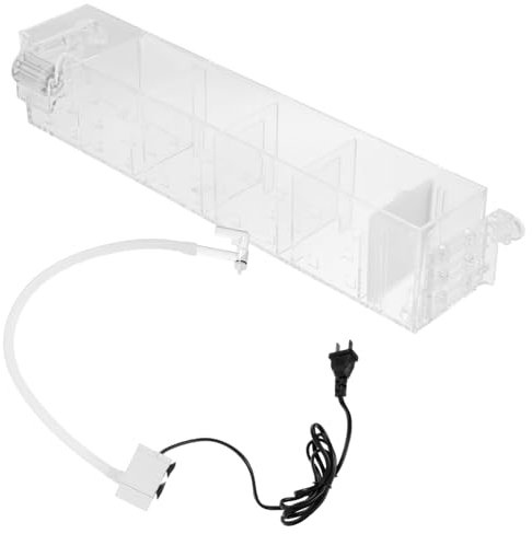 HAPINARY Caja De Filtro para Acuario Acrílico Colgante con Bomba De Agua, Sistema De Filtración Silencioso 3 1, Diseño Compartimentado Gd-18 Seis Compartimentos, Uso Doméstico y Oficina