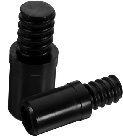 Ciieeo Threaded Tip Replacement Broom Handle Adapter for Mop and Broom, Black Plastic Threaded End Connector for 25mm Metal Poles, Household Cleaning Tools, 2pcs Set