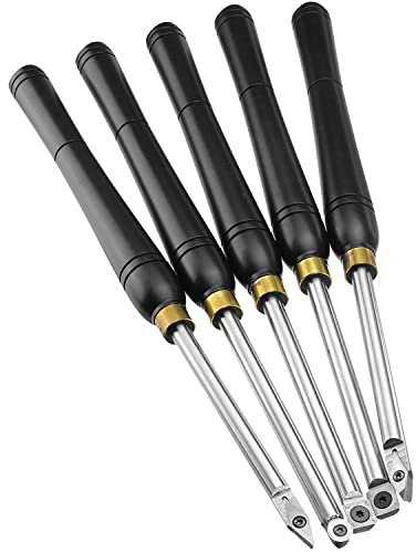 Lot de 5 outils de tournage pour tour à bois en carbure Projets de tournage sur bois Ébauches de bol pour stylo Accessoires de tournage sur bois Ensemble de ciseaux Outils de coupe pour bois,