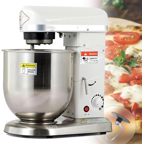 Impastatrice Commerciale Per Alimenti, Impastatrice Kitchen Aid Da 5L/7L/10L, Frullatore Multifunzione Per Pizza E Panetteria, Impastatrice Elettrica A 3 Velocità Per Pane E Torte,White-10L