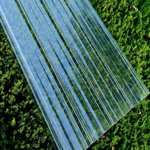Transparent Wellplatten,FRP-Tageslichtplatten,Wetterfest Wellbahn,2mm Dachbleche,Profilblech Trapezblech,Sonnenscheinplatte,für Carport-Gewächshaus,1/3/6/8/10/11/13/15/17 Stück(10 Pcs,0.9x1m/35x39in)