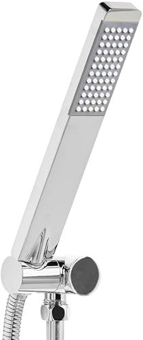 Handbrause Metall silber 1 Strahlart rechteckig Stab Duschkopf modern Chilapa
