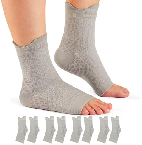 HUEGLO 4Paar Sprunggelenkbandage, Knöchelbandage Achillessehne Fussbandagen Sprunggelenk Sport Laufen Fussball Stützende Bandage für Fußgelenk