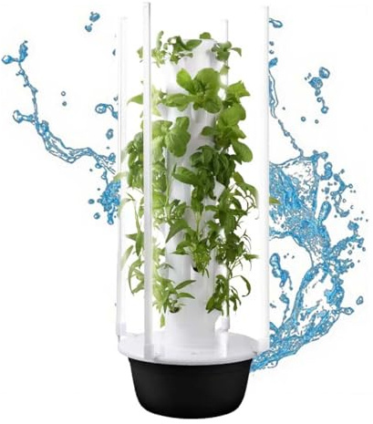 zhenmaster Tour de Culture Hydroponique Verticale avec Éclairage LED et Pompe – Jardin Potager d’Intérieur/Extérieur sans Terre – 5/7/9 Couches – Système Auto-Arrosage Intelligente(36Holes+LED)