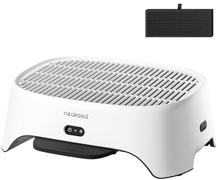 Neakasa Airstep 3-in-1 Katzenklo Rampe mit Luftreiniger & Filterfunktion, gegen Geruch, Staub & Katzenhaare, kompatibel mit M1 Plus, M1 Lite & vielen Katzentoiletten, Katzentreppe für ältere Katzen